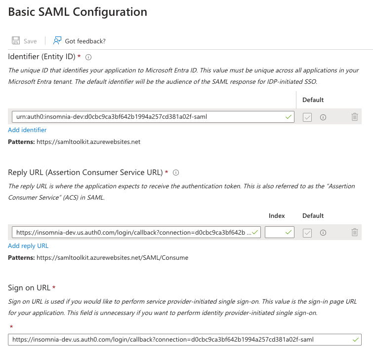 microsoft entra saml identity id